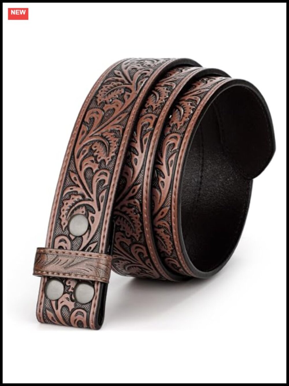Western Leather Belt Strap Without Buckle - Men Women Cowboy Cowgirl Gifts